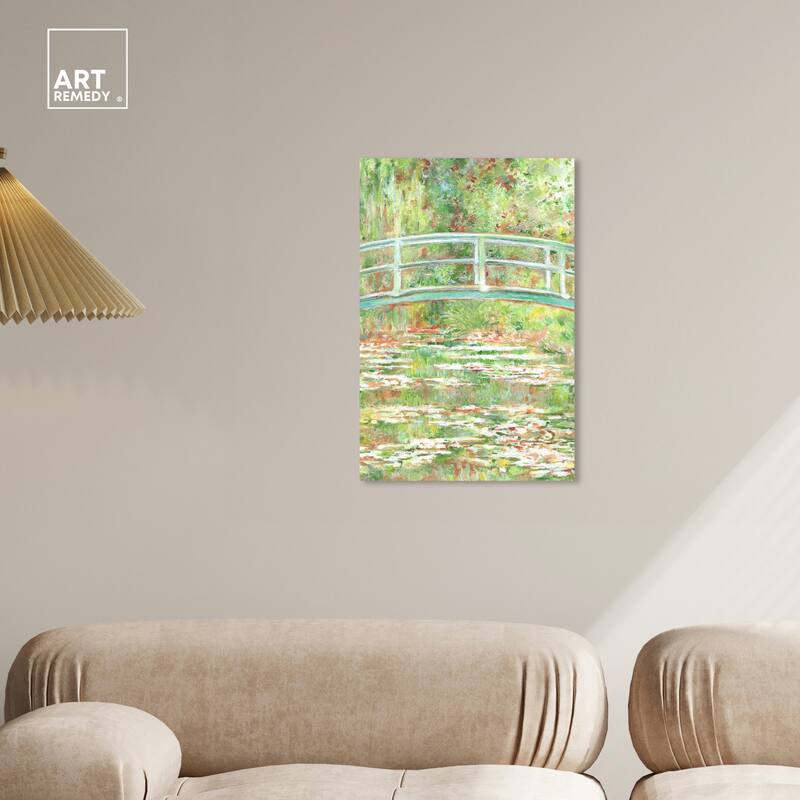 Art Remedy The Garden Gallery Wrapped Impressionism 1 Piece Canvas Wall Art /Monet And Van Gogh Inspired Art