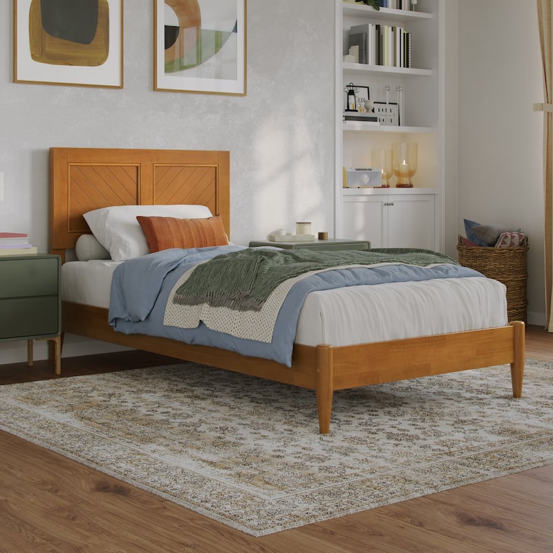 Berkshire Solid Wood Low Profile Platform Bed - Light Toffee - Twin XL