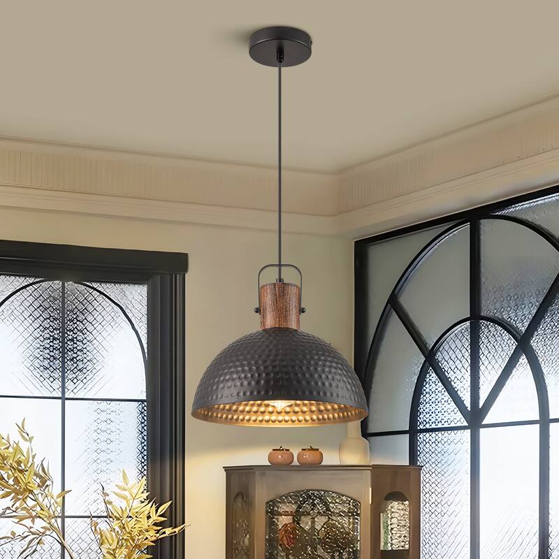 Starsky Modern 11.81in./15.75in.Dome Pendant Light with Hammered Shade