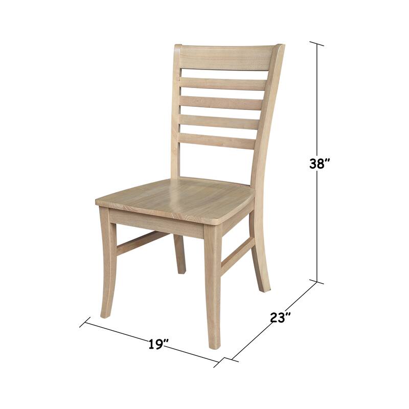 International Concepts Solid Wood Roma Ladderback Dining Chairs, Set of 2