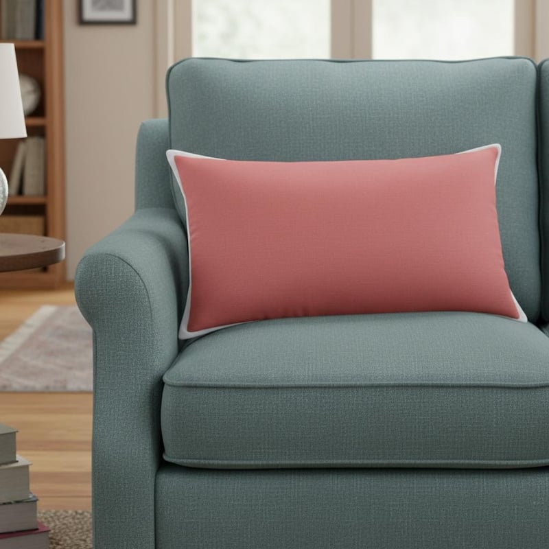 20" X 20" Deep Coral And White 100% Cotton Geometric Zippered Pillow - Polyester - Single - 20.00 in. x 20.00 in.  x 4.00 in. - Pillow Sets - Coral