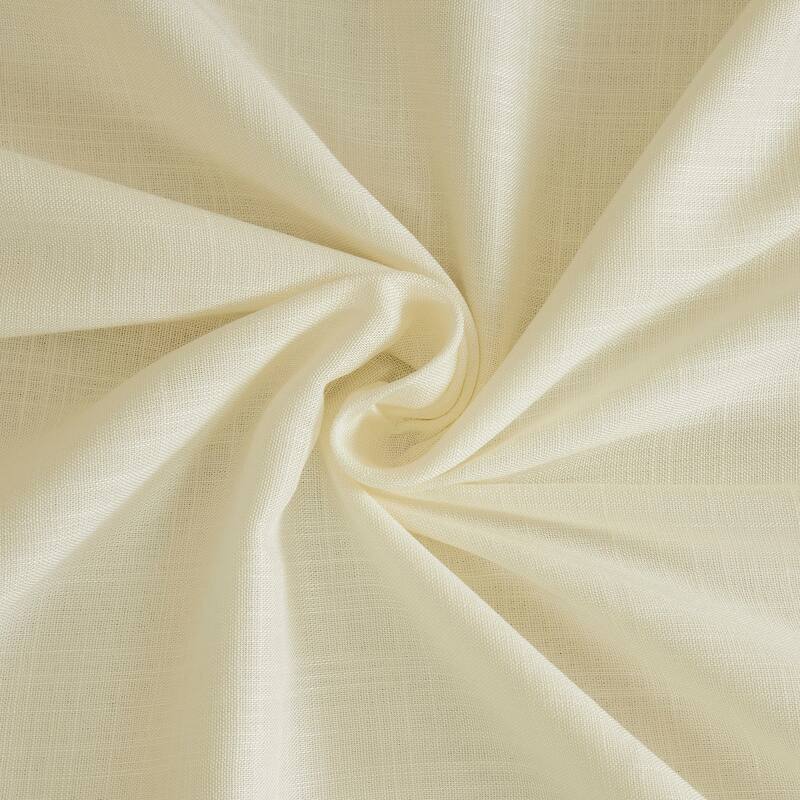 Exclusive Fabrics Summer Solid Linen Blend Rod Pocket Light Filtering Curtains For Bedroom & Living Room Curtains (2 Panels)