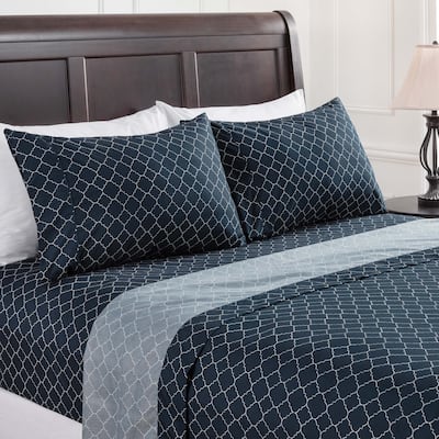 Chanasya Quatrefoil Geometric Print Ultra Soft Microfiber Sheet Set