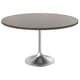 preview thumbnail 11 of 29, Verve 48" Modern Round Solid Wood Top Dining Table with Brushed Chrome Steel Pedestal Base for Kitchen & Dining Room Dark Maple