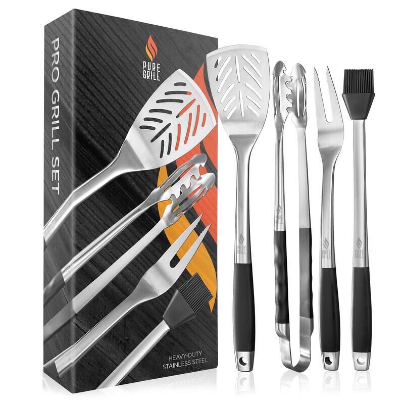 4pc BBQ Tool Utensil Set Stainless Steel