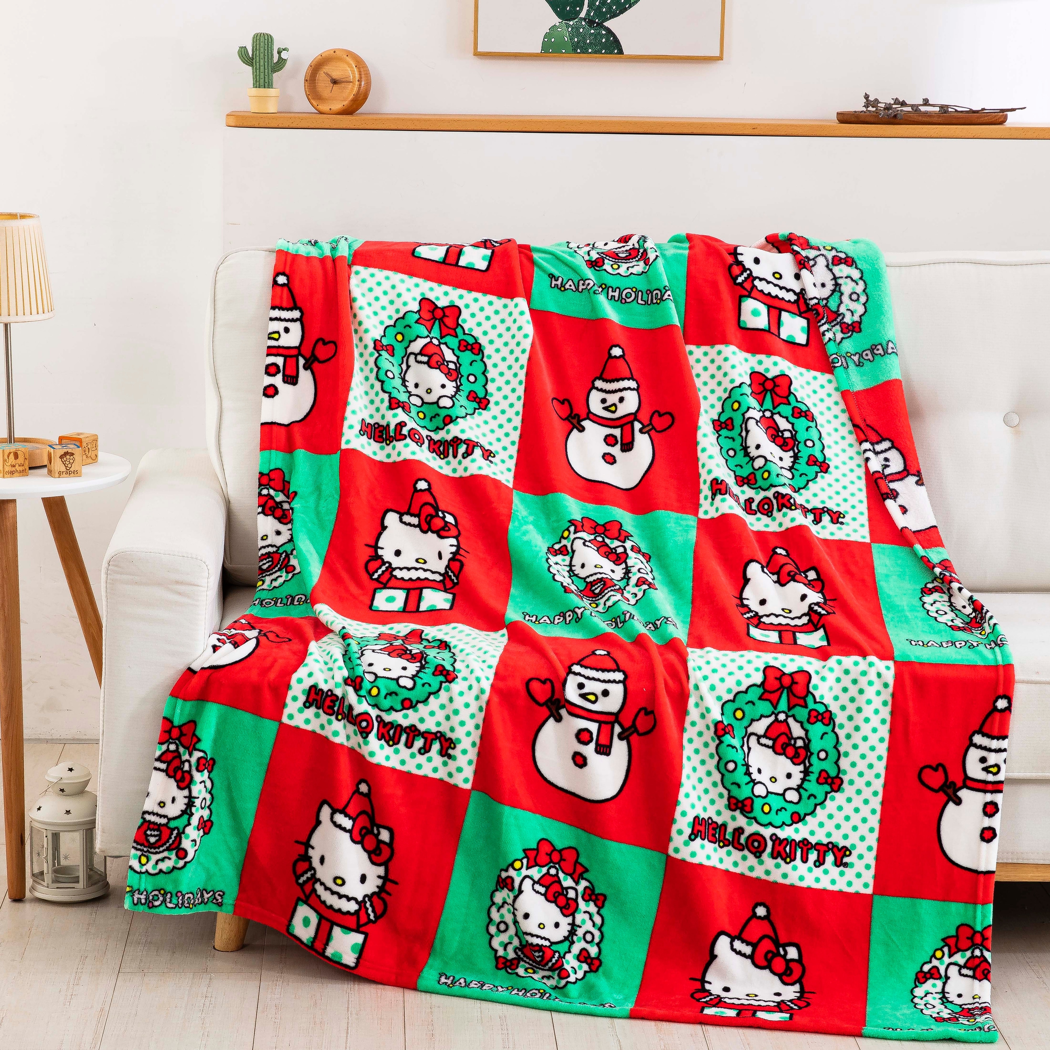 Sanrio Hello Kitty Holiday Hugs Silk Touch Throw Blanket 50x70 Red