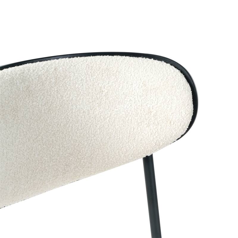 Modern Kitchen Dining Chair with Back and Metal Legs(Set of 2)