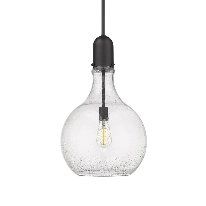 Innovations Lighting 492-1S-23-14 Amherst Pendant Amherst 14" Wide - Matte Black / Seedy