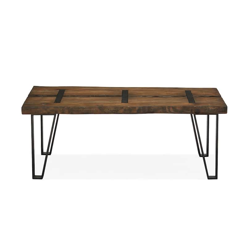 Magnussen Home Dartmouth Sawmill and Galvanized Steel Rectangular Cocktail Table - 48''W x 28''D x 18''H