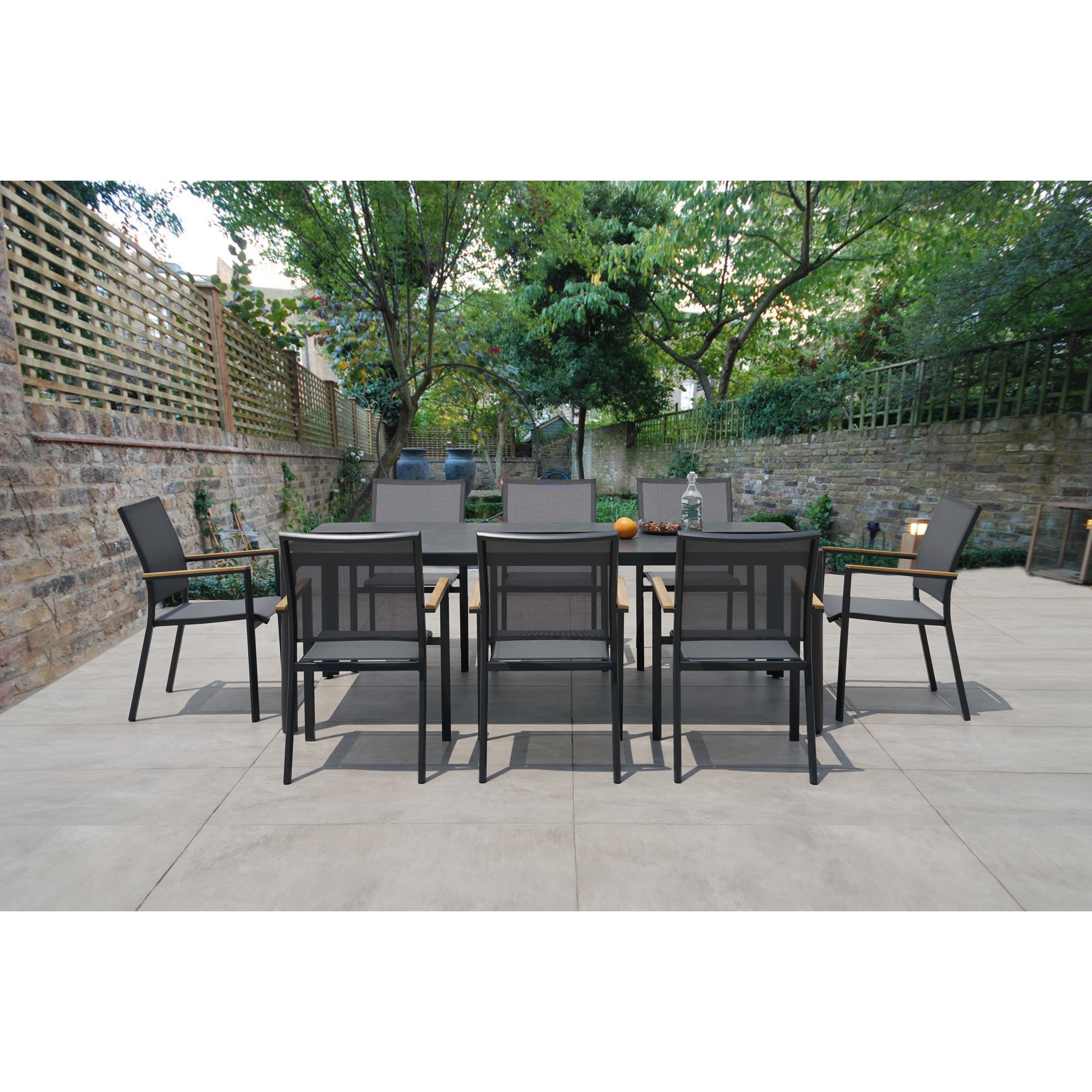 Decker Dark Gray 9 Piece Dining Set with Tribeca with Ceramic