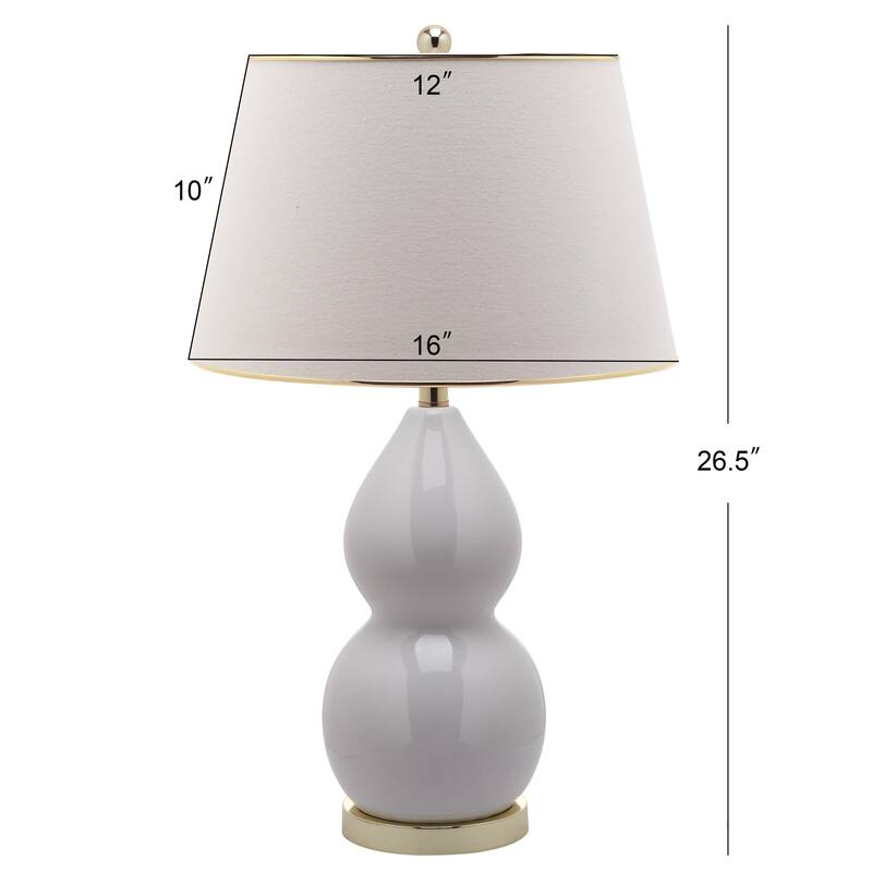 SAFAVIEH Lighting Julianna 26-inch Double Gourd White Table Lamp (Set of 2) - 16"x16"x26.5" - 16"W x 16"D x 27"H