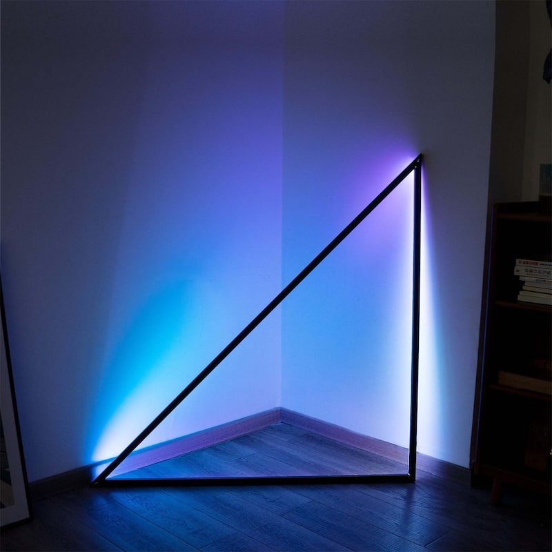 Triangle Floor Lamp with Music Sync - White