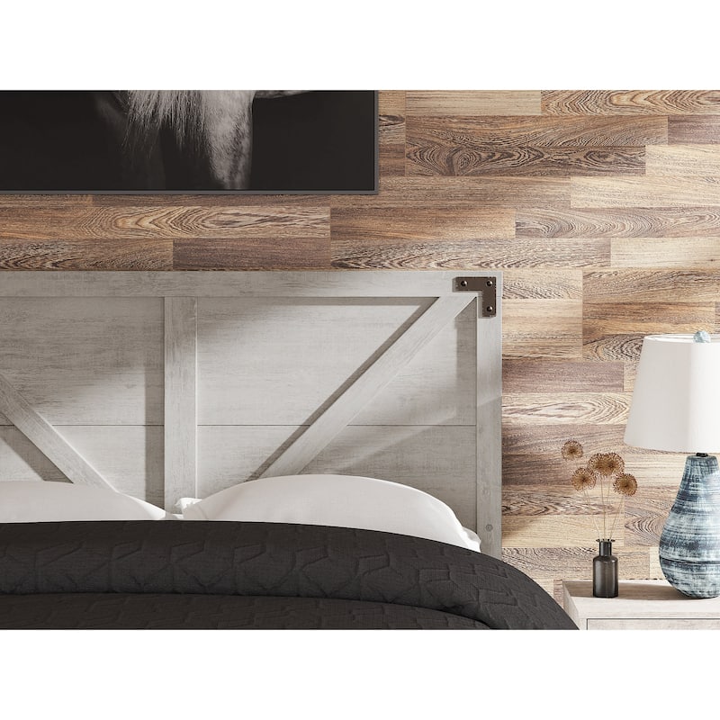 Signature Design by Ashley Shawburn Gray Crossbuck Panel Headboard - Queen