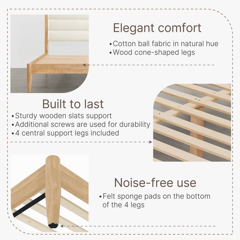 Mason Upholstered Platform Bed Frame with Headboard