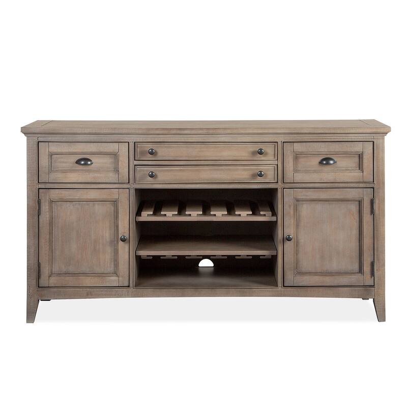 Magnussen Home Paxton Place Dovetail Grey Buffet - 66''W x 19''D x 36''H