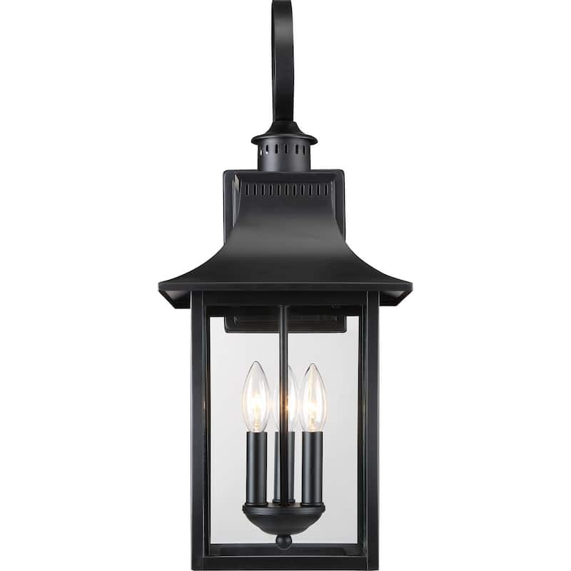 Chancellor 3-Light Outdoor Wall Lantern in Mystic Black