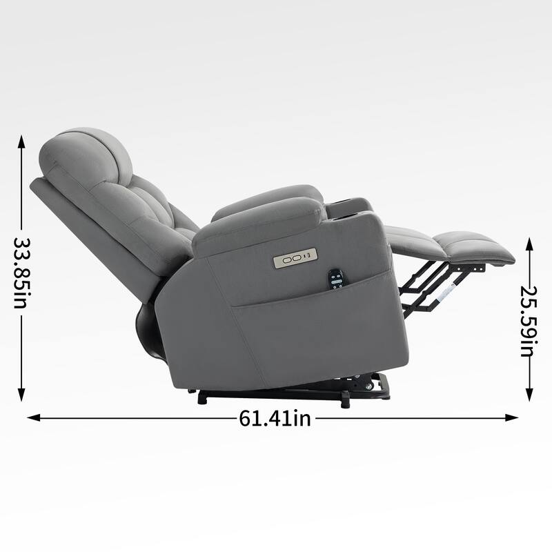 Power Lift Recliner Chair with Massage & Lumbar Heat Functions Bed