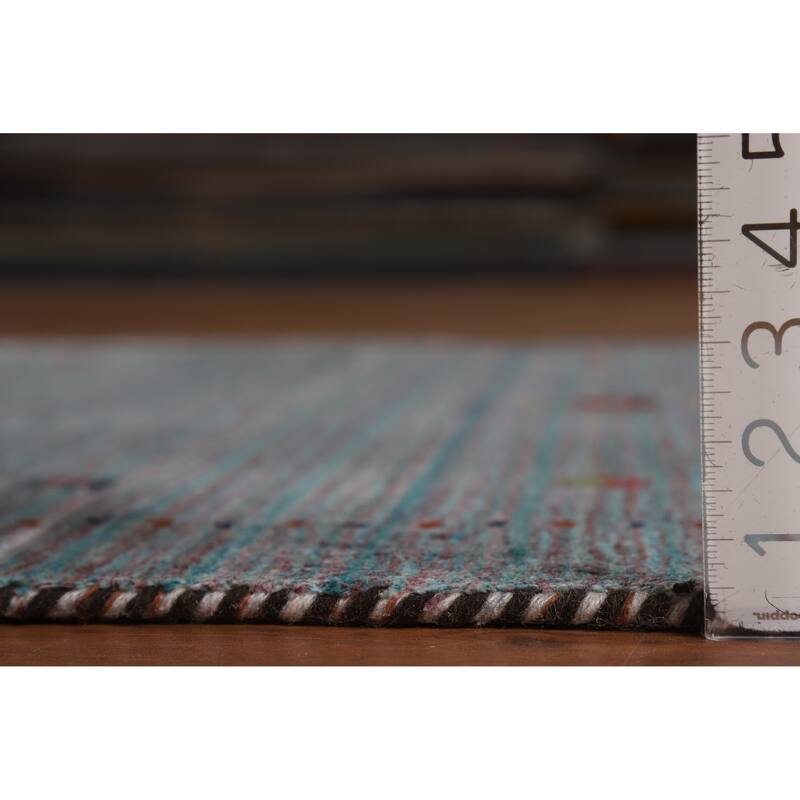 Hand Knotted Oriental 100% Wool Carpet Tribal Animal Pictorial Greys & Charcoal Gabbeh Area Rug - 5' 10'' X 3' 11''