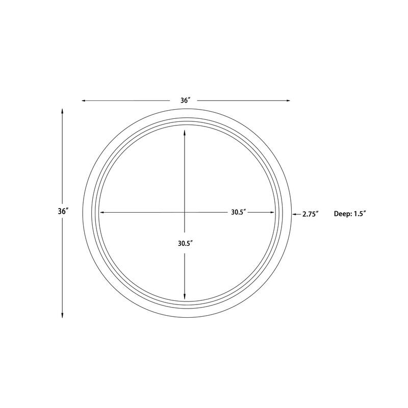 Livabliss Banou Modern Accent Mirror - 36"H x 36"W x 2"D