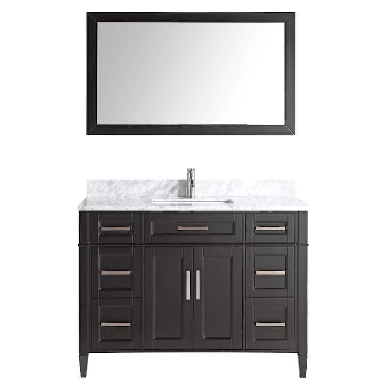 Vanity Art 48-Inch Bathroom Vanity Set with Carrara Marble Top - 22 x 48 x 36 Inches