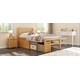 preview thumbnail 13 of 13, Natural Twin Size Wood Platform Bed with Storage Shelves and 2 Under-bed Storage Drawers for Added Convenience