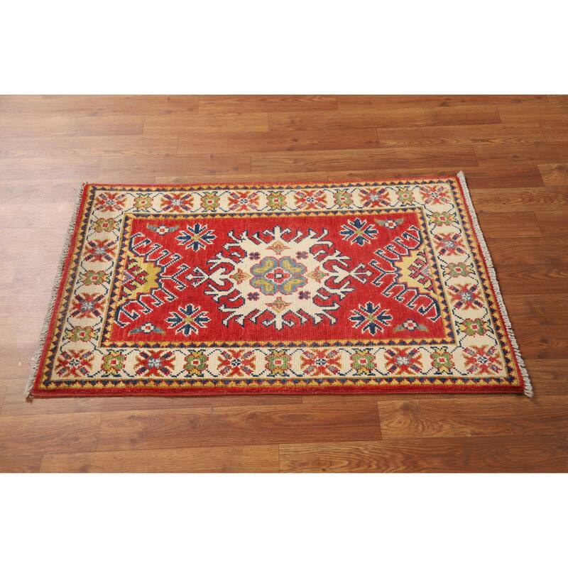Traditional Red Kazak Oriental Foyer Rug Handmade Wool Carpet - 2'0"x 3'0"