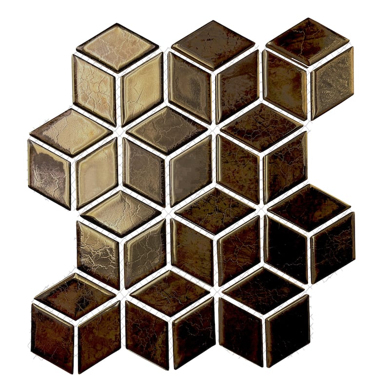 Merola Tile Hudson Rhombus Gold 10-1/4" x 11-3/4" Porcelain Floor and Wall Tile