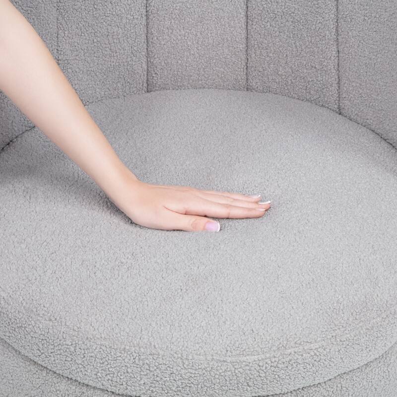 Boucle Swivel Chair with 360° Rotating Storage Accent Chair for Living Room/Bedroom
