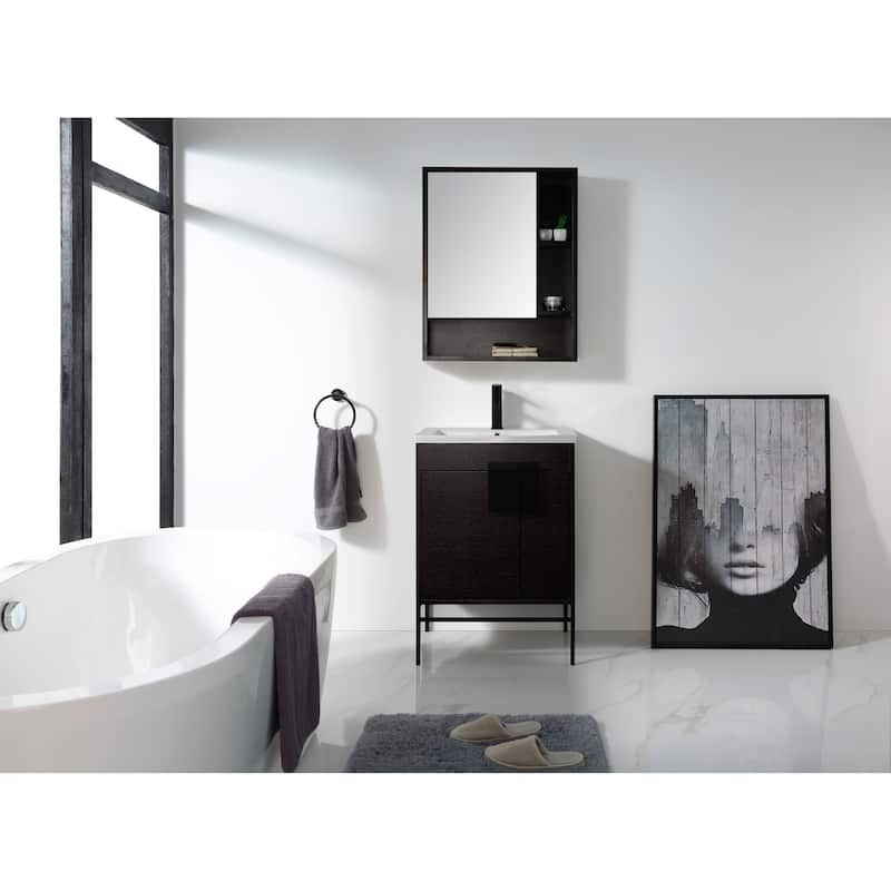 24-inch Modern Bathroom Vanity Set w/ Vitreous China Sink Top