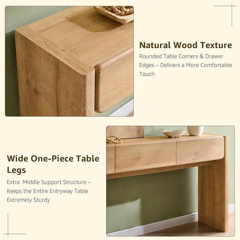 Farmhouse 3-Drawers Console Table, Entryway Table, Sofa Table