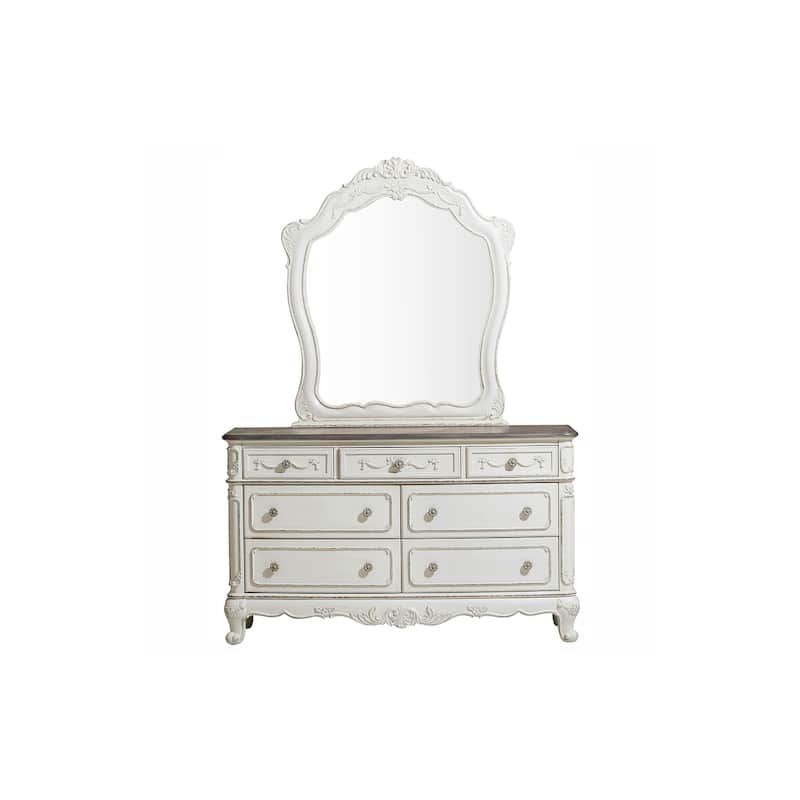 Merry 4 Piece Antique White Traditional Panel Bedroom Set