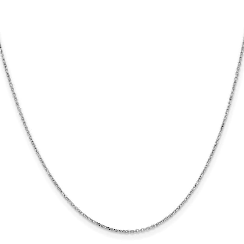 Curata 10k White Gold 1.05mm Diamond Cut Cable Chain Necklace (Lobster)