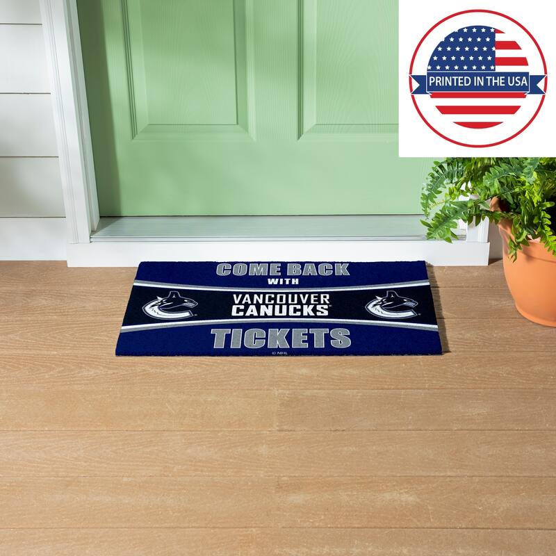 Toronto Maple Leafs 28 in. x 16 in. PVC "Come Back With Tickets" Trapper Door Mat