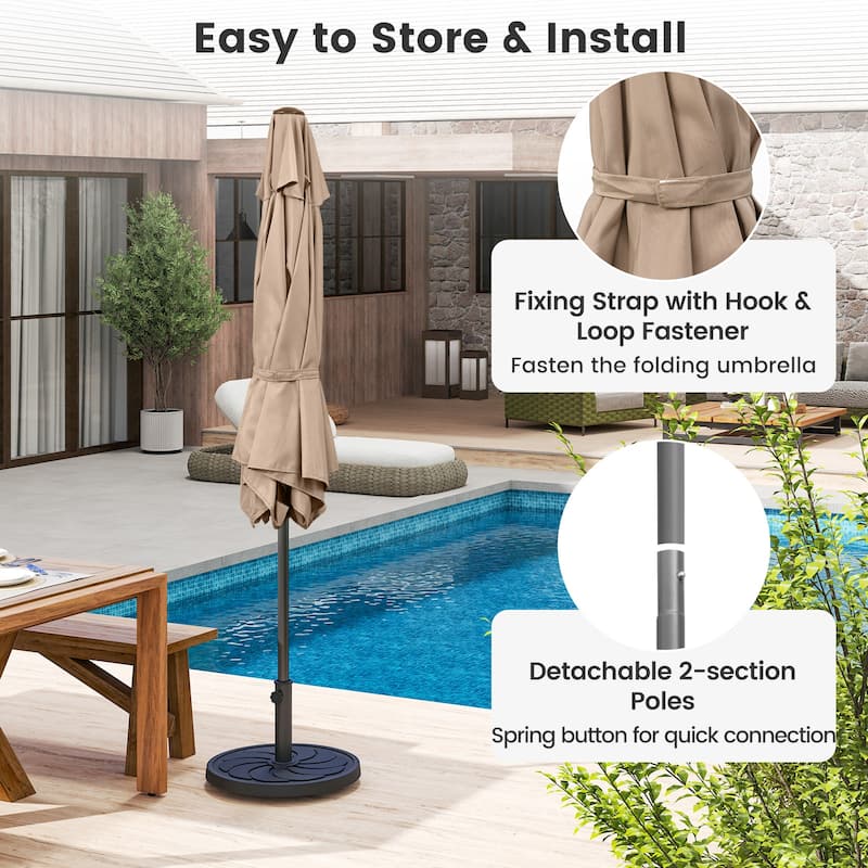 Gymax 7.5 ft Patio Umbrella Outdoor Heavy Duty Market Umbrella w/ Push