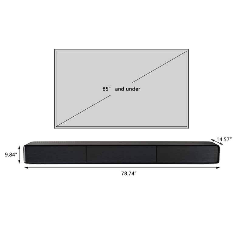 Modland 78" Modern Floating TV Stand Wall Mounted Media Control Center for Living Room - 78