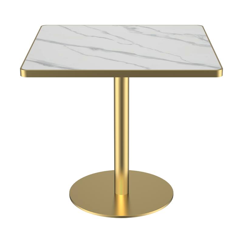 Square Modern Dinning Table 31.5 inches Bistro Table Tulip Table with Faux Marble top, Sturdy Metal Frame Diameter