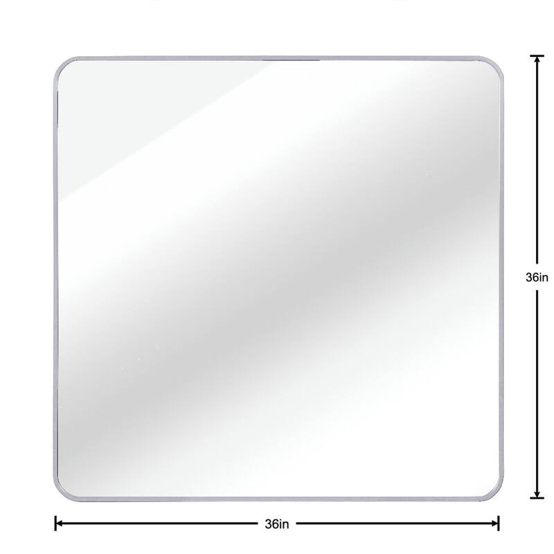 36in x 36in Inch Metal Framed Square Bathrrom Mirror for Wall