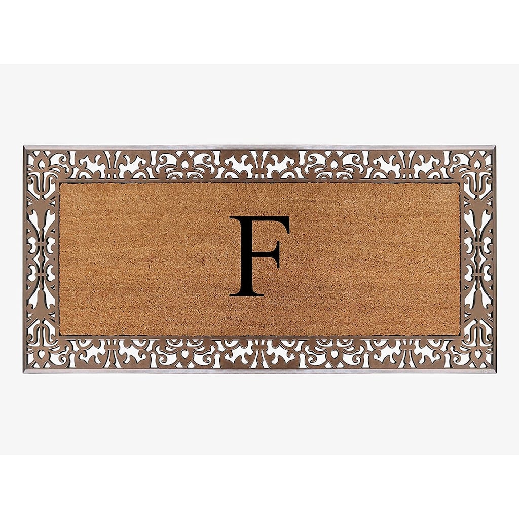 A1HC Natural Coir Monogrammed Door Mat For Front Door, 30"X60", Anti-Shed Treated Durable Doormat for Outdoor Entrance