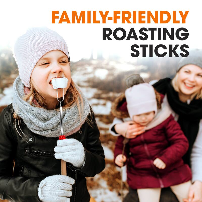 Cheer Collection 8 Piece Marshmallow Roasting Stick Set with Bag