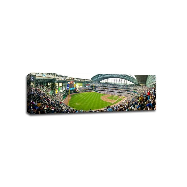 Miller Park Mlb Baseball Field 48x16 Gallery Wrapped Canvas Wall Art Overstock 13389975