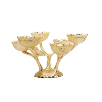 Alice Pazkus 14.5"L Gold 5 Bowl Relish Dish