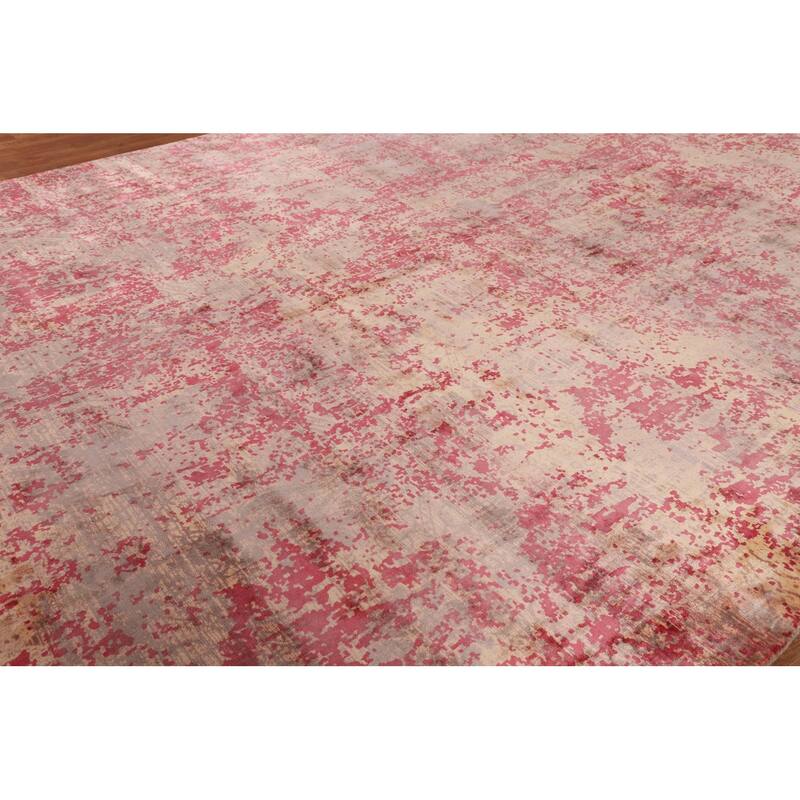 All-Over Abstract Modern Area Rug Hand-Knotted Living Room Wool Carpet - 10'0"x 13'1"