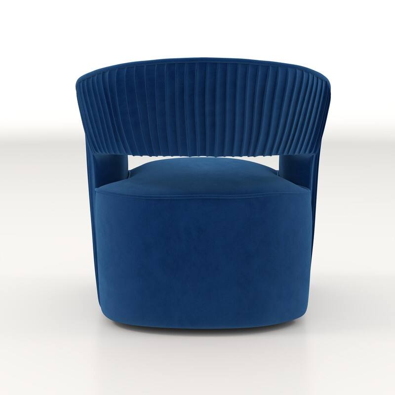 SEYNAR Modern Glam Velvet 360 Degree Swivel Open-Back Accent Armchair Set of 2