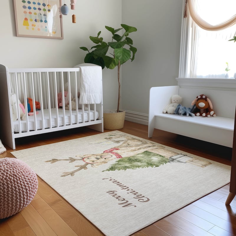 Premium Washable Super Soft Merry Christmas Dog Mayfield Rug - Multi - 3' x 5' - Rectangle