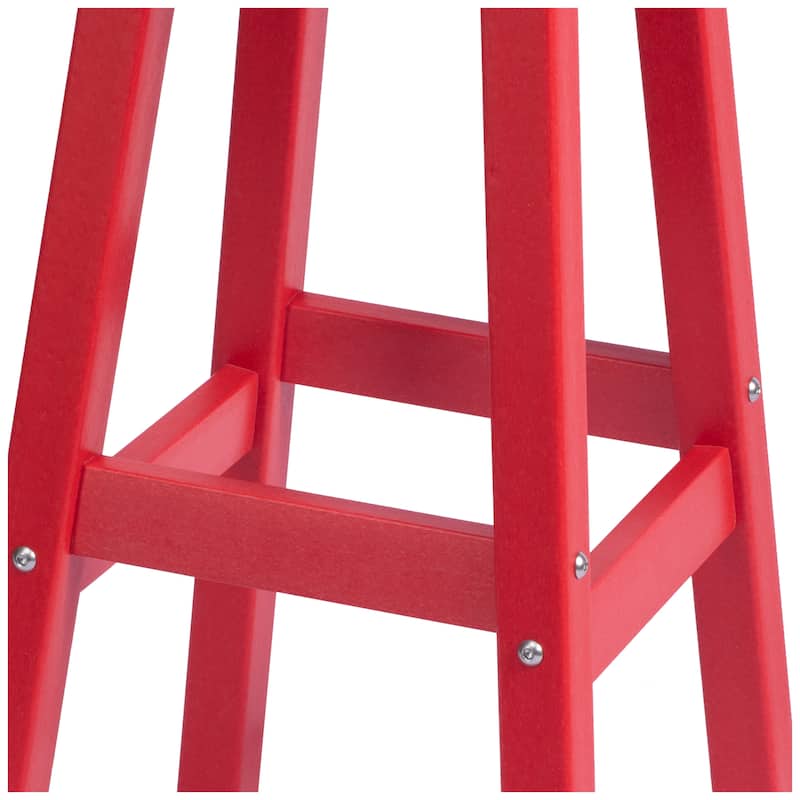 Polytrends Laguna Hdpe All Weather Outdoor Patio 29" Square Bar Stool (Set Of 2)