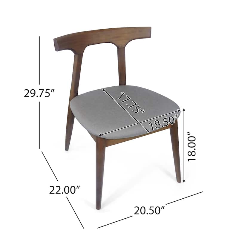 Cowen Upholstered Fabric and Rubberwood Dining Chairs (Set of 2) by Christopher Knight Home