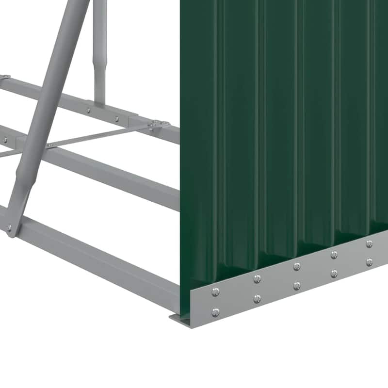 vidaXL Log Holder Outdoor Indoor Storage Firewood Rack Stand Galvanized Steel