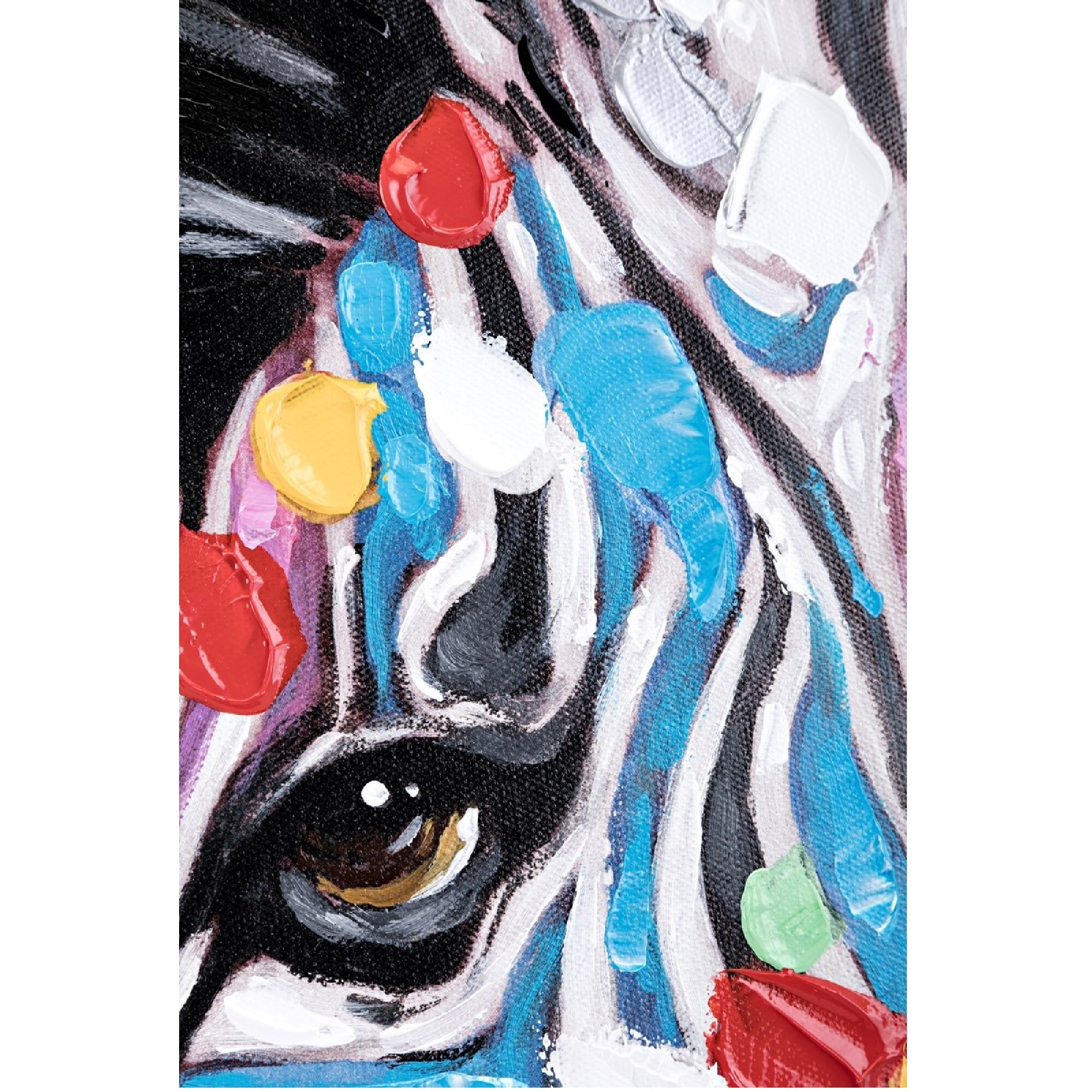 Shop Set Of 2 Red And Blue Zebra Painted Square Canvas Wall Art 24