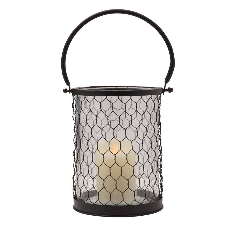 Elements Black Wire Lantern, 7X8 Inch