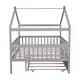 preview thumbnail 39 of 78, Pine Wood House Platform Bed with Trundle and Headboards, Creativity House Shape, Sturdy Construction